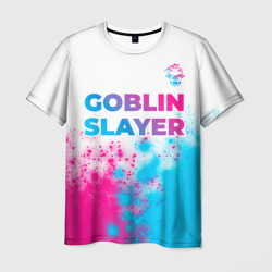 Мужская футболка 3D Goblin Slayer neon gradient style: символ сверху