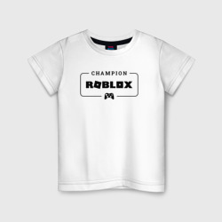 Детская футболка хлопок Roblox gaming champion: рамка с лого и джойстиком