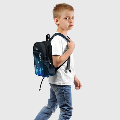 Детский рюкзак 3D с принтом Skyrim взрыв частиц, вид сзади #1