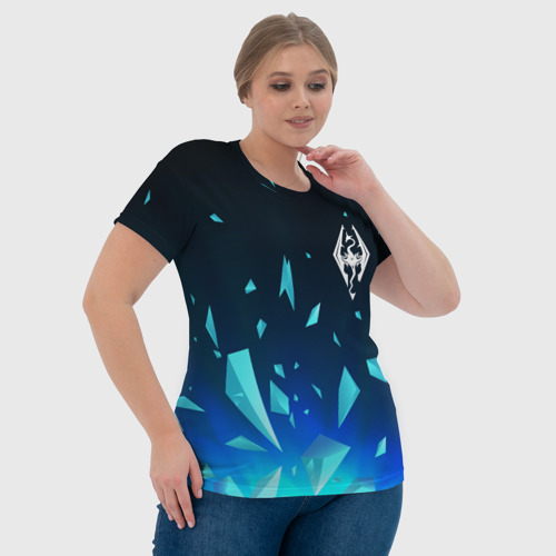 Женская футболка 3D с принтом Skyrim взрыв частиц, фото #4