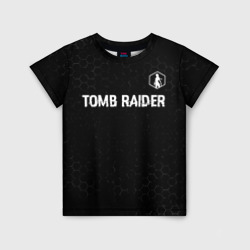 Детская футболка 3D Tomb Raider glitch на темном фоне: символ сверху