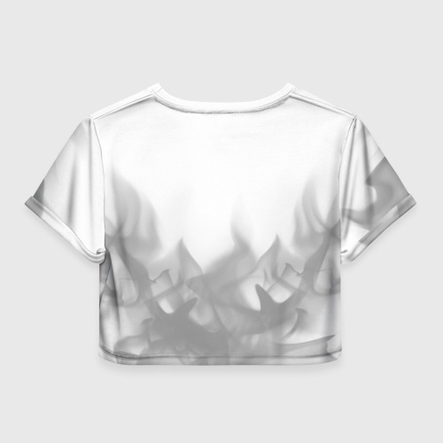 Женская футболка Crop-top 3D Quake glitch на светлом фоне: символ сверху, цвет 3D печать - фото 2