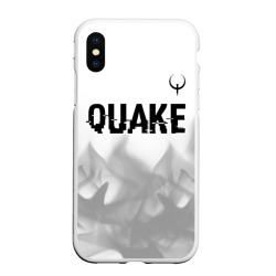 Чехол для iPhone XS Max матовый Quake glitch на светлом фоне: символ сверху