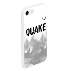 Чехол для iPhone 7/8 матовый Quake glitch на светлом фоне: символ сверху - фото 2