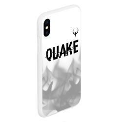 Чехол для iPhone XS Max матовый Quake glitch на светлом фоне: символ сверху - фото 2