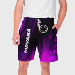 Мужские шорты 3D Nirvana violet plasma