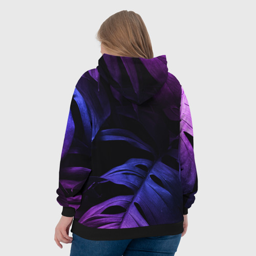 Женская толстовка 3D Thirty Seconds to Mars neon monstera, цвет 3D печать - фото 7