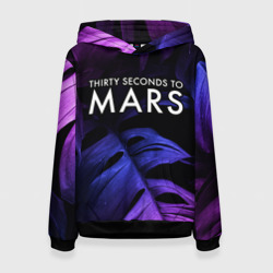 Женская толстовка 3D Thirty Seconds to Mars neon monstera