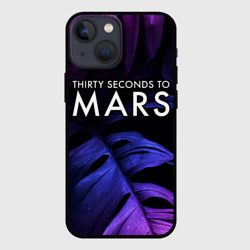 Чехол для iPhone 13 mini Thirty Seconds to Mars neon monstera