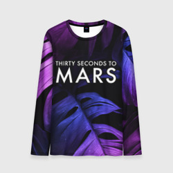 Мужской лонгслив 3D Thirty Seconds to Mars neon monstera