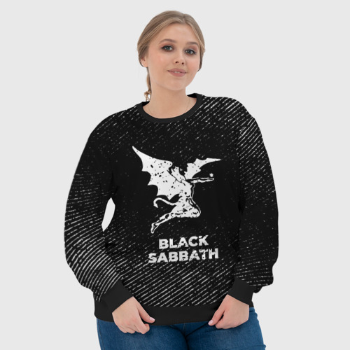 Женский свитшот 3D Black Sabbath с потертостями на темном фоне, цвет 3D печать - фото 6