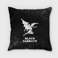 Подушка 3D Black Sabbath с потертостями на темном фоне