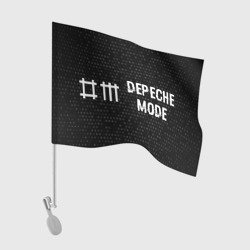 Флаг для автомобиля Depeche Mode glitch на темном фоне: надпись и символ