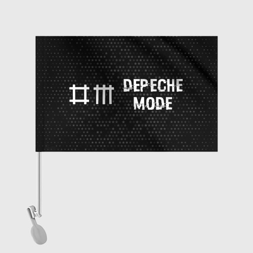 Флаг для автомобиля Depeche Mode glitch на темном фоне: надпись и символ - фото 2