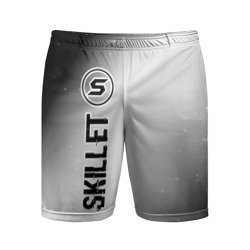 Мужские шорты спортивные Skillet glitch на светлом фоне: по-вертикали