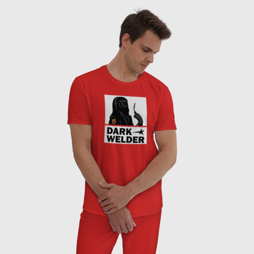 Мужская пижама хлопок с принтом Dark Welder призвание сварщика, фото на моделе #1