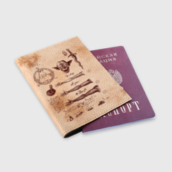 Обложка для паспорта матовая кожа Некрономикон - фото 2