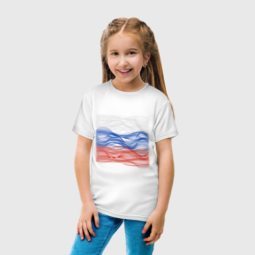 Детская футболка хлопок с принтом Триколор флаг, вид сбоку #3