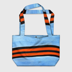 Пляжная сумка 3D Георгиевская лента на голубом фоне