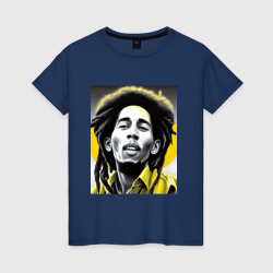 Женская футболка хлопок Bob Marley Digital Art