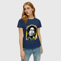 Женская футболка хлопок Bob Marley Digital Art - фото 2