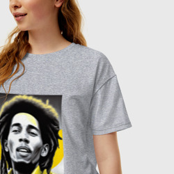 Женская футболка хлопок Oversize Bob Marley Digital Art - фото 2