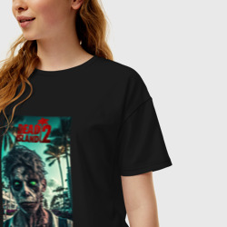 Женская футболка хлопок Oversize Зомби мертвый остров - фото 2