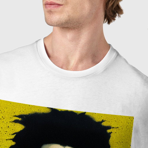Мужская футболка хлопок Граффити портер на холсте Боб Марли, цвет белый - фото 6