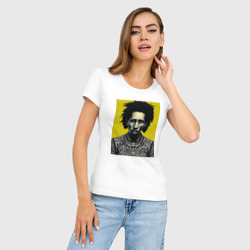 Женская футболка хлопок Slim Граффити портер на холсте Боб Марли - фото 2