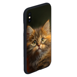 Чехол для iPhone XS Max матовый Пушистый рыжий котенок - фото 2