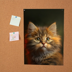 Постер Пушистый рыжий котенок - фото 2