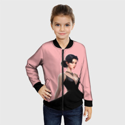 Детский бомбер 3D Girl in black dress - Pink - фото 2