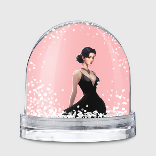 Игрушка Снежный шар Girl in black dress - Pink