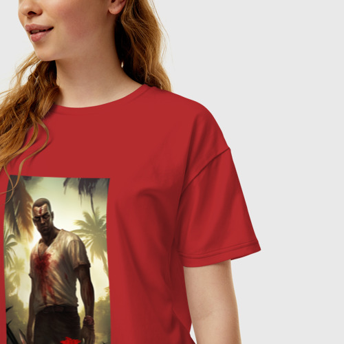 Женская футболка хлопок Oversize с принтом Dead island  zombie, фото на моделе #1