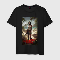 Мужская футболка хлопок Девушка на мертвом острове