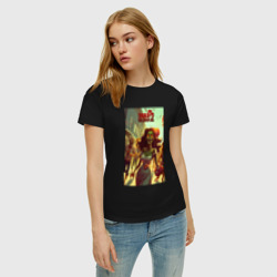 Женская футболка хлопок Зомби девушка - фото 2