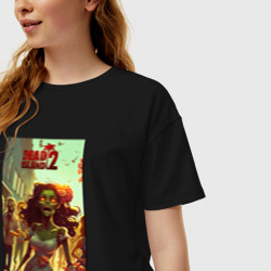 Женская футболка хлопок Oversize Зомби девушка - фото 2