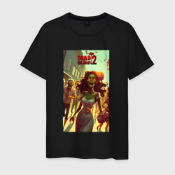 Мужская футболка хлопок Зомби девушка