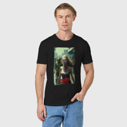 Мужская футболка хлопок Девушка зомби - фото 2
