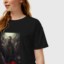 Женская футболка хлопок Oversize Zombie dead island 2 - фото 2