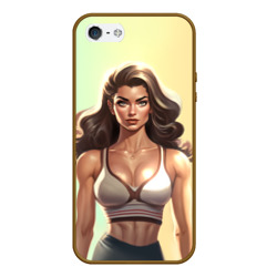 Чехол для iPhone 5/5S матовый Fitness girl sport