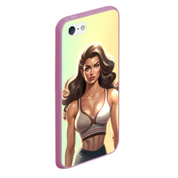 Чехол для iPhone 5/5S матовый Fitness girl sport - фото 2