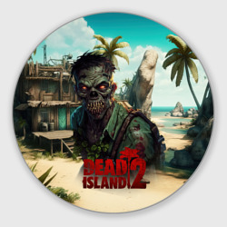 Круглый коврик для мышки Dead island 2 zombie