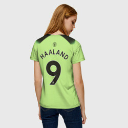 Женская футболка 3D Эрлинг Холанд Манчестер Сити форма 22-23 третья - фото 2
