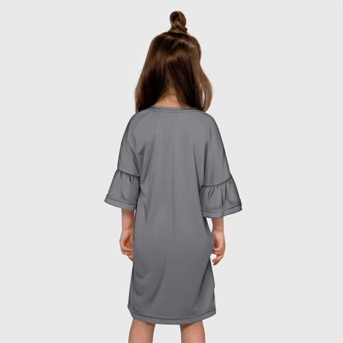 Детское платье 3D с принтом Сибирская хаски, вид сзади #2