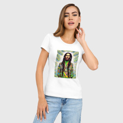Женская футболка хлопок Slim Боб Марли излучает свет - фото 2
