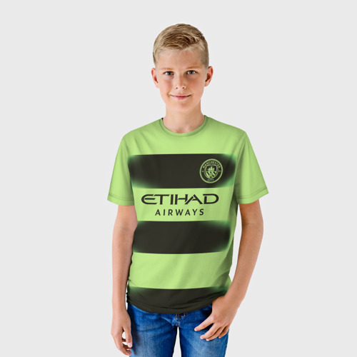 Детская футболка 3D Джек Грилиш Манчестер Сити форма 22-23 третья, цвет 3D печать - фото 3