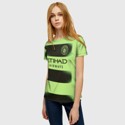Женская футболка 3D Манчестер Сити форма 22-23 третья - фото 2