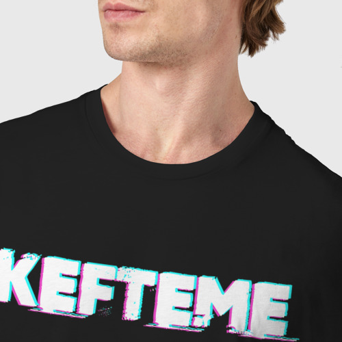 Мужская футболка хлопок Kefteme glitch, цвет черный - фото 6