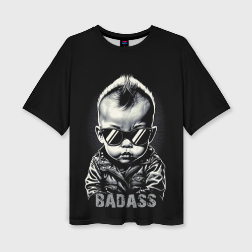 Женская футболка oversize 3D Badass, цвет 3D печать